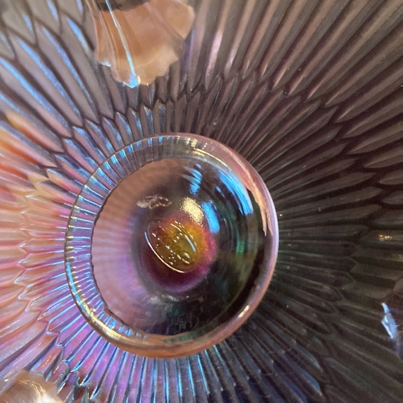 Vintage Fenton Iridescent Glass Tri Footed Dish - Picture 6 of 9